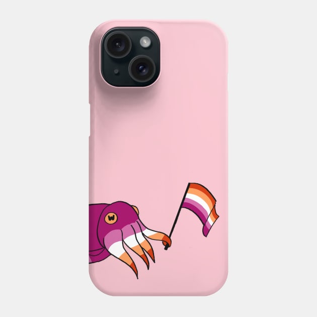 Cuttlefish Pride - Lesbian Variant Phone Case by Maeve Keleher