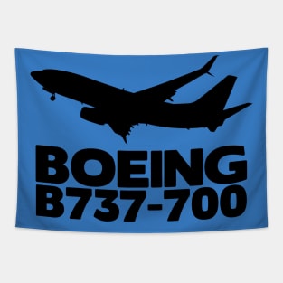 Boeing B737-700 Silhouette Print (Black) Tapestry