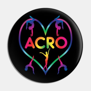 Rainbow Heart Acro Pin
