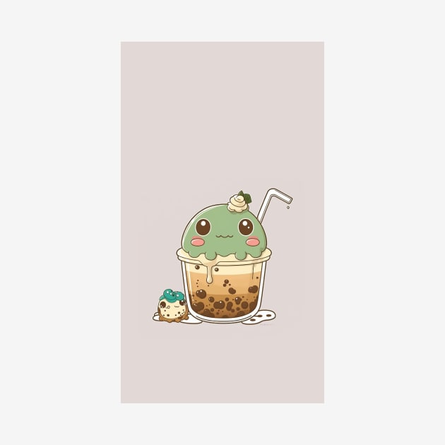 Cute Cottagecore Frog Boba Tea Bubble Tea Anime Kawaii by Kertz TheLegend