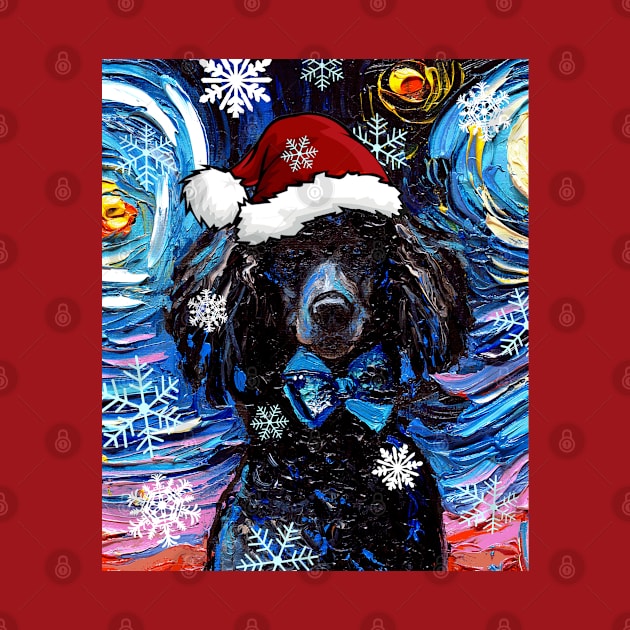 Black Poodle Santa by sagittariusgallery