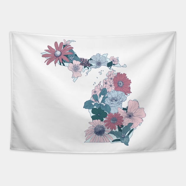 Michigan Native Flowers Tapestry by sandekel