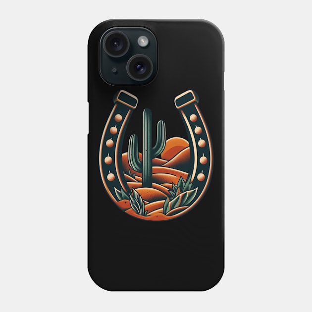 Vintage horseshoe tattoo Phone Case by PinScher