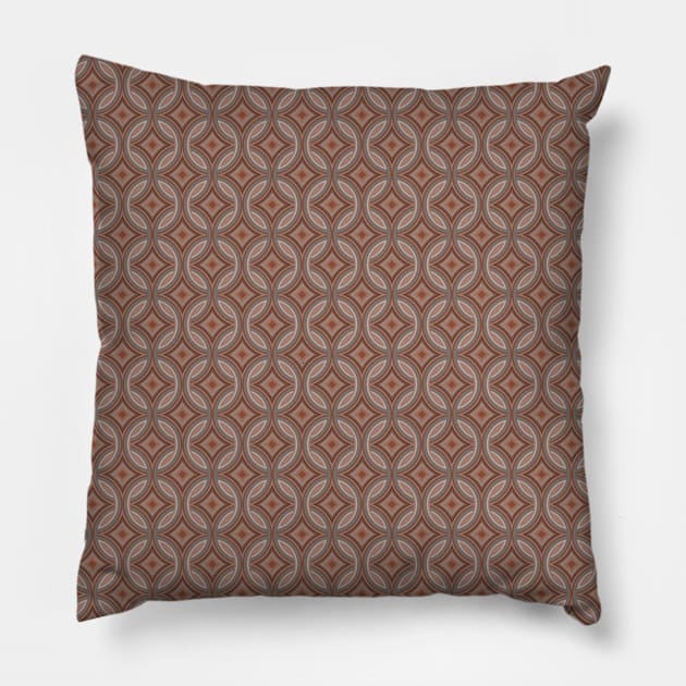 Rusty Orange Geometric PAttern 1 Pillow by erichristy