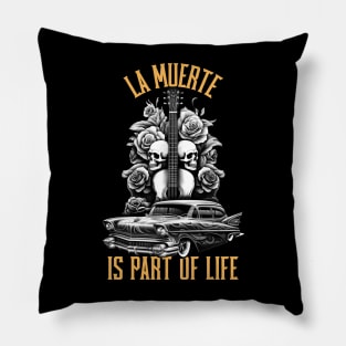 Día de Muertos Skull Chicano Style Pillow