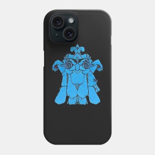 Top-knot dog in blue Phone Case