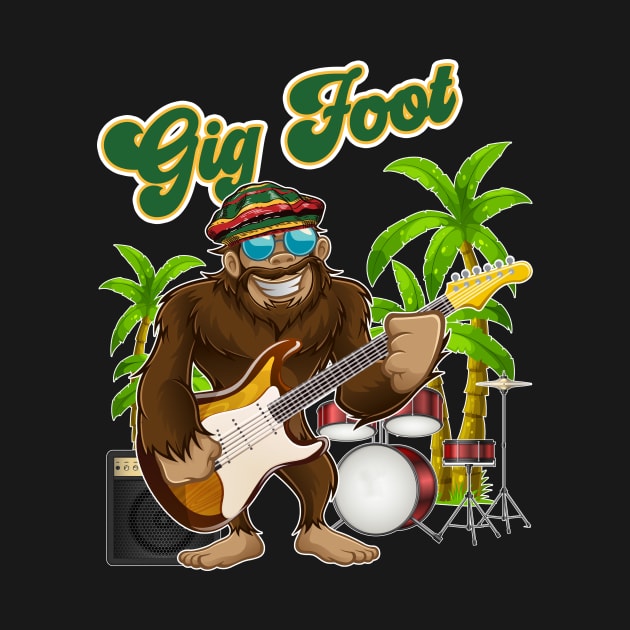 BigFoot GigFoot Musician Music Lover by DawncoeDesign
