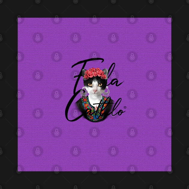 Grape TXB back Cat Frida Cathlo version of - Frida Kahlo by CatIsBlack