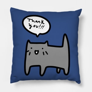 Thank You Blue Cat Pillow