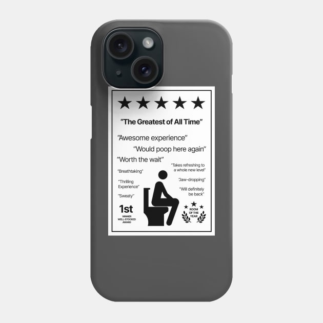 Funny Bathroom Reviews | Bathroom Humor Phone Case by Aome Art