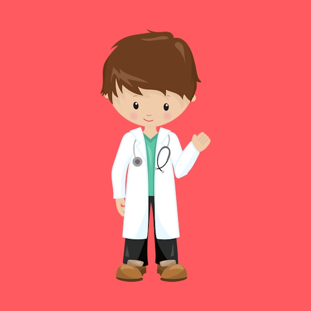 Doctor, Lab Coat, Medicine, Cute Boy, Brown Hair by Jelena Dunčević