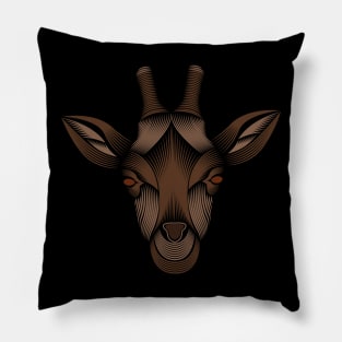 Giraffe wild animal line art Pillow