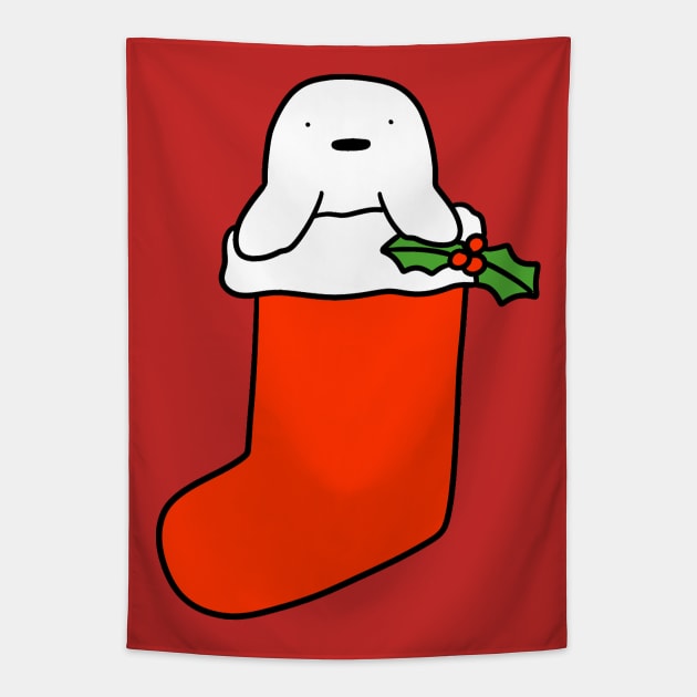 Christmas Stocking Harp Seal Tapestry by saradaboru