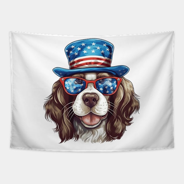 4th of July Dog #3 Tapestry by Chromatic Fusion Studio