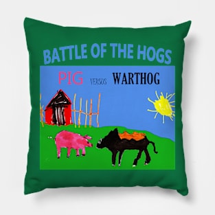 Animal Battle: Pig vs Warthog Pillow