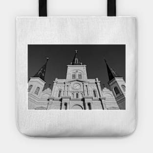 Saint Louis Cathedral Spires B+W Tote