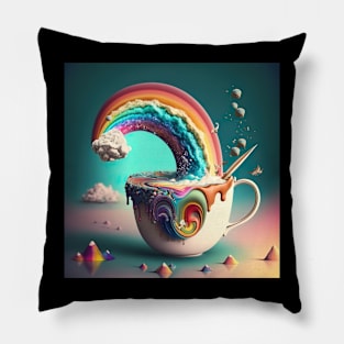 Rainbow Coffee Pillow