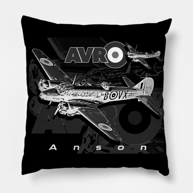 Avro Anson Vintage Warbird Pillow by aeroloversclothing
