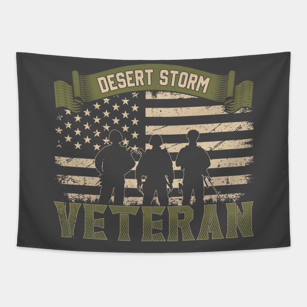 Desert Storm Veteran T-shirt Tapestry by Kingdom Arts and Designs