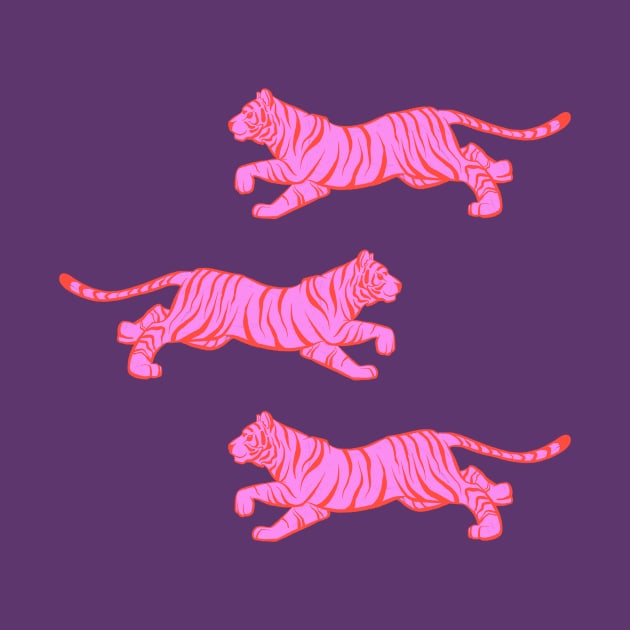 Hot Pink Tiger Trio by Carabara Designs