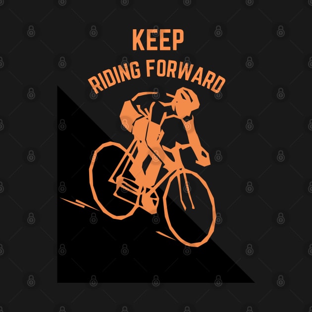 Keep riding forward, Bicycle biking biker mountain bike, black by KIRBY-Z Studio