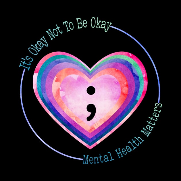 Semicolon Heart Suicide Prevention Mental Health Awareness by marisamegan8av
