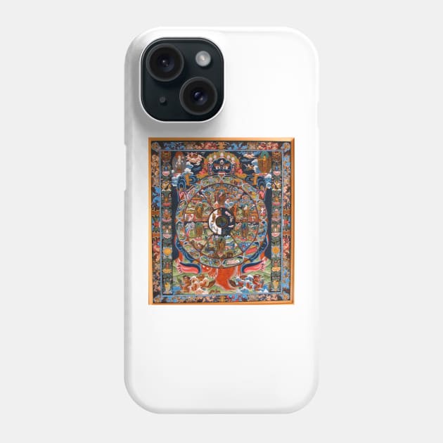 Tibetan Buddhist Wheel of Life Phone Case by TammyWinandArt