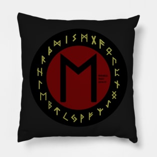 Red Ehwaz Futhark Rune Symbol Pillow