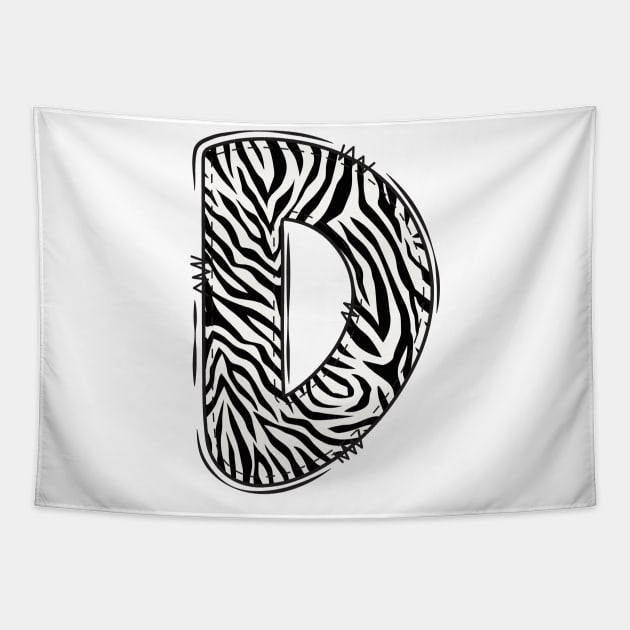 Zebra Letter D Tapestry by Xtian Dela ✅