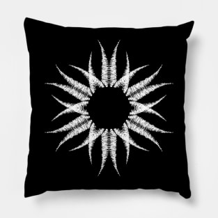 Mandala Spiky White Pillow