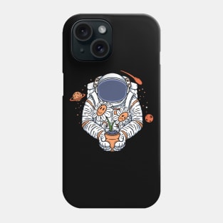 Happy Sad Flower Astronaut T-Shirt Phone Case