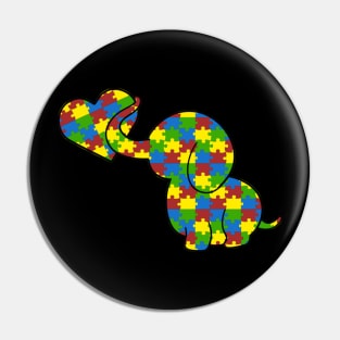 Elephant Autism Awareness T Shirt Pin