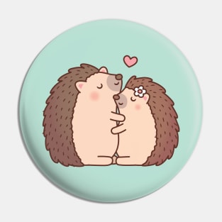 Cute Hugging Hedgehogs In Love Pin