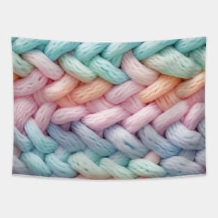 Pastel Knit Waves Tapestry