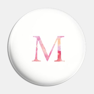 Pink Mu Watercolor Letter Pin