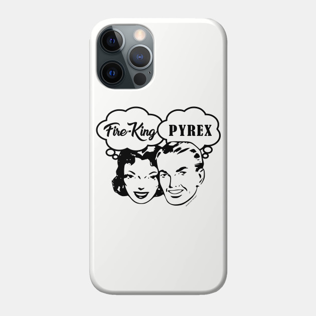 Fire King vs Pyrex Retro Couple - Pyrex - Phone Case