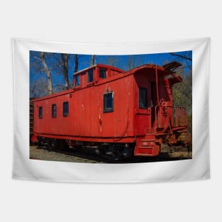 Northwestern Pacific Railroad Wooden Red Caboose #19 Tapestry