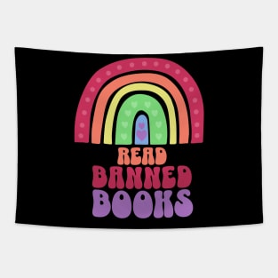 Read Banned Books LGBTQ Pride Boho Rainbow Tapestry