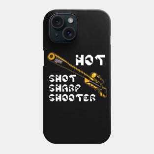 Hot Shot Sharp Shooter, v. Code Orange Wht Text Phone Case