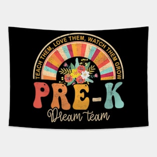 First Day Pre-K Team Teacher Kids 60s 70s Retro Tapestry