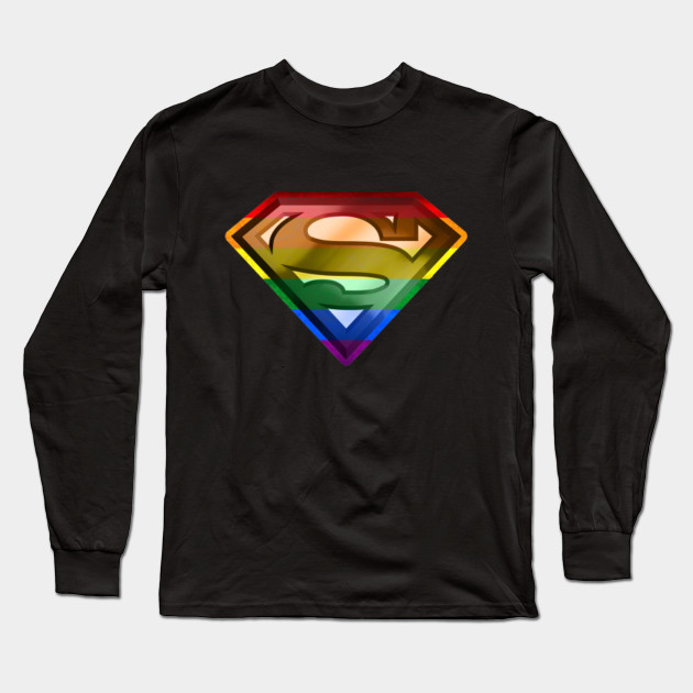 Supergirl Man Logo Rainbow Superman Logo Long Sleeve T Shirt Teepublic