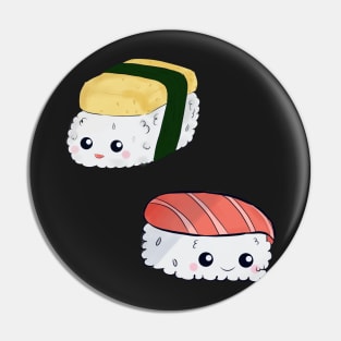 Kawaii Sushi Digital Art Japanese Food Asian Pin