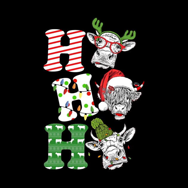 Cow Ho Ho Ho Christmas Shirt, Cow Christmas Shirt by Schoenberger Willard