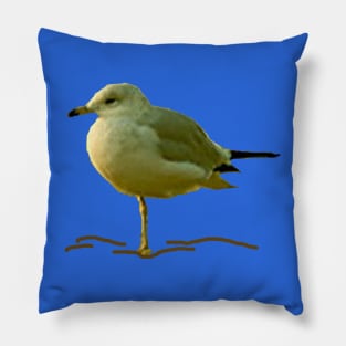 Seagull Perched on One Leg Pillow