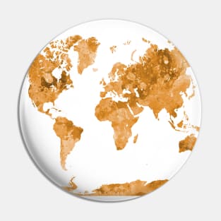 World map in watercolor Pin