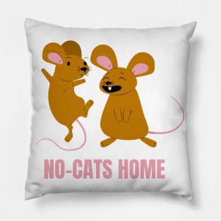 No-Cats Home Funny Mice Design for People Allergic to Cat Hair Pillow