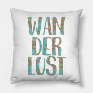 Wanderlust Map Gift Pillow