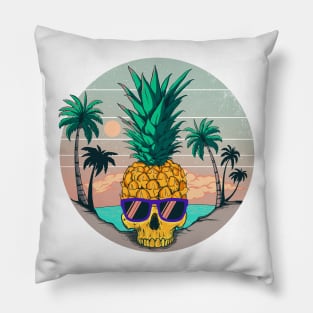 Summer Pineapple Skull Pillow