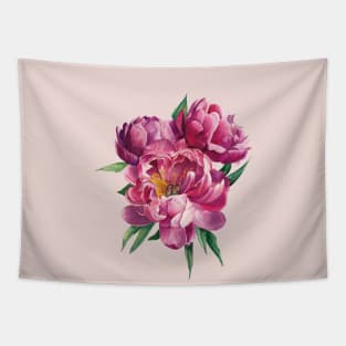 Watercolor bouquet of peonies Tapestry