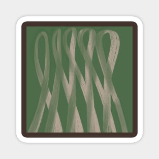 "Contours of Unity" - Grey Green Pink Beige Ribbon Swirl Abstract Modern Art Magnet